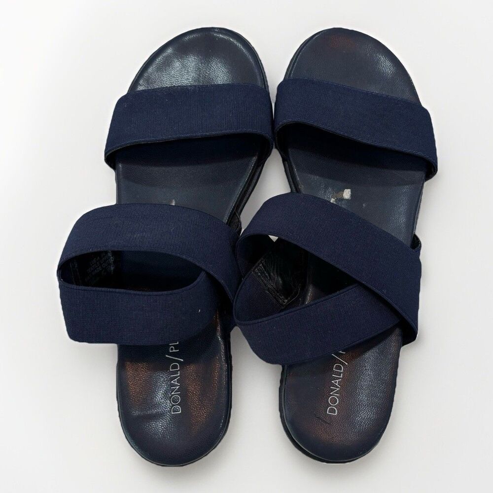 Donald Pliner Sandals Womens Size 9 Lue Navy Blue Elastic Summer